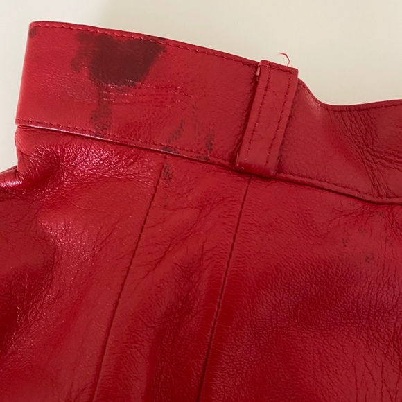 Sexy Red Leather Booty High Waist Shorts 38 - Picture 6 of 10